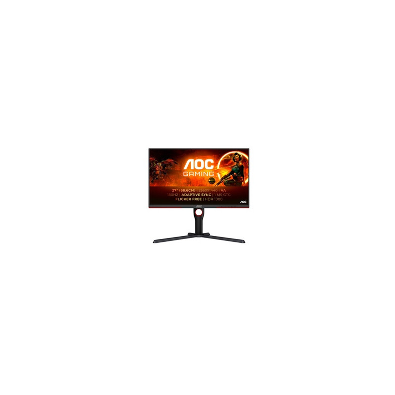 Ecran PC Aoc Ecran gaming 27" QHD MiniLED 180Hz 1ms HDR1000 Ajustable en hauteur FreeSync Premium