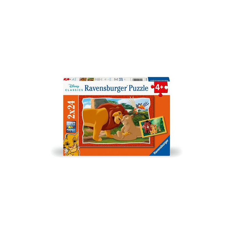 Puzzles 2 x 24 pièces Ravensburger Le Roi Lion Disney Animal Friends