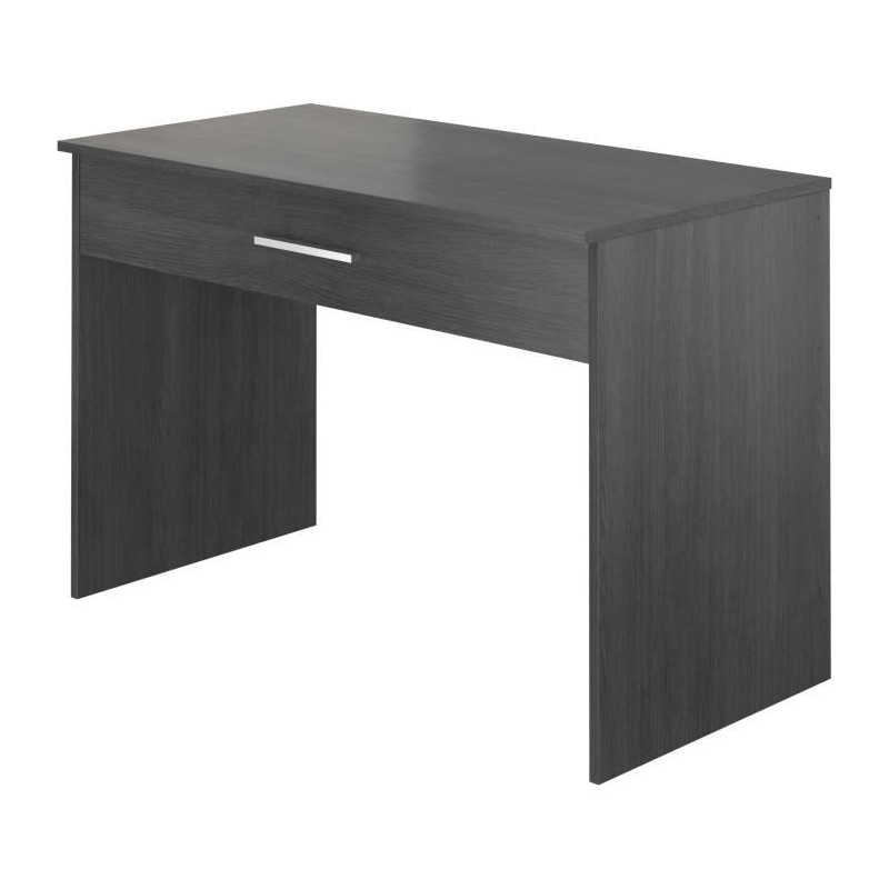 Bureau grand tiroir - Mélaminé gris cendré - 110 x 56 x 81,5 cm