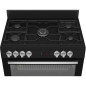 Cuisiniere - BEKO - GM15311DBNS - 90cm - 4 Gaz + 1 Double couronne - Multifonction - Nettoyage catalyse 3 côtés - 111L - Noir