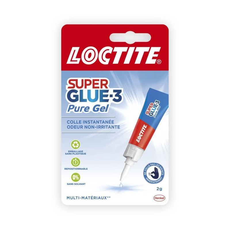 Colle cyanocrylate - LOCTITE - SUPERGLUE-3P - Pure Gel - Tube 2g