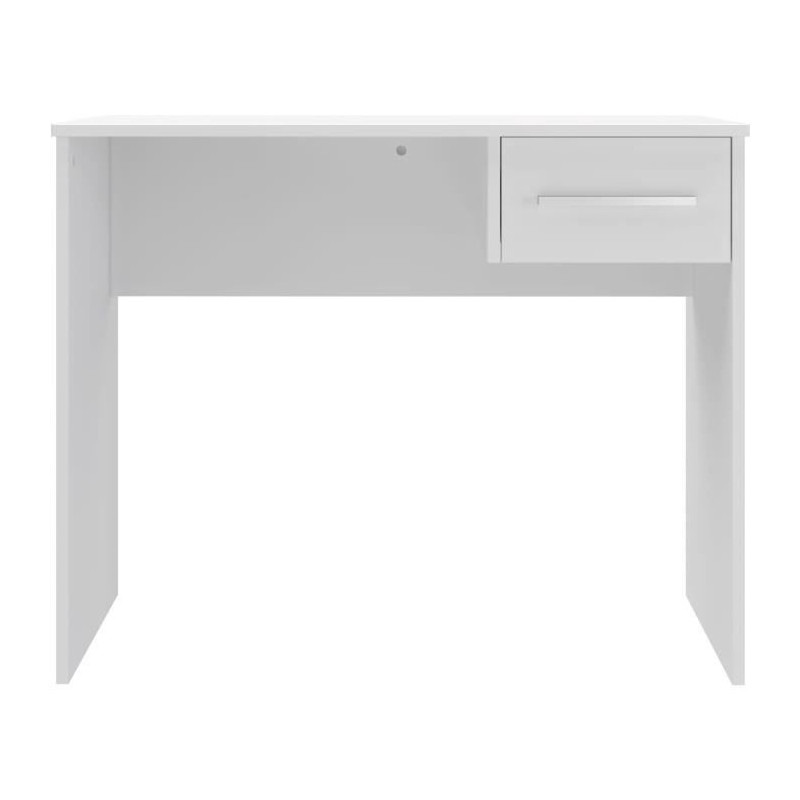 Bureau petit tiroir - Mélaminé blanc - 90 x 50 x 74 cm