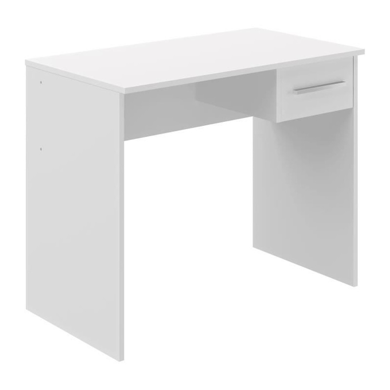 Bureau petit tiroir - Mélaminé blanc - 90 x 50 x 74 cm