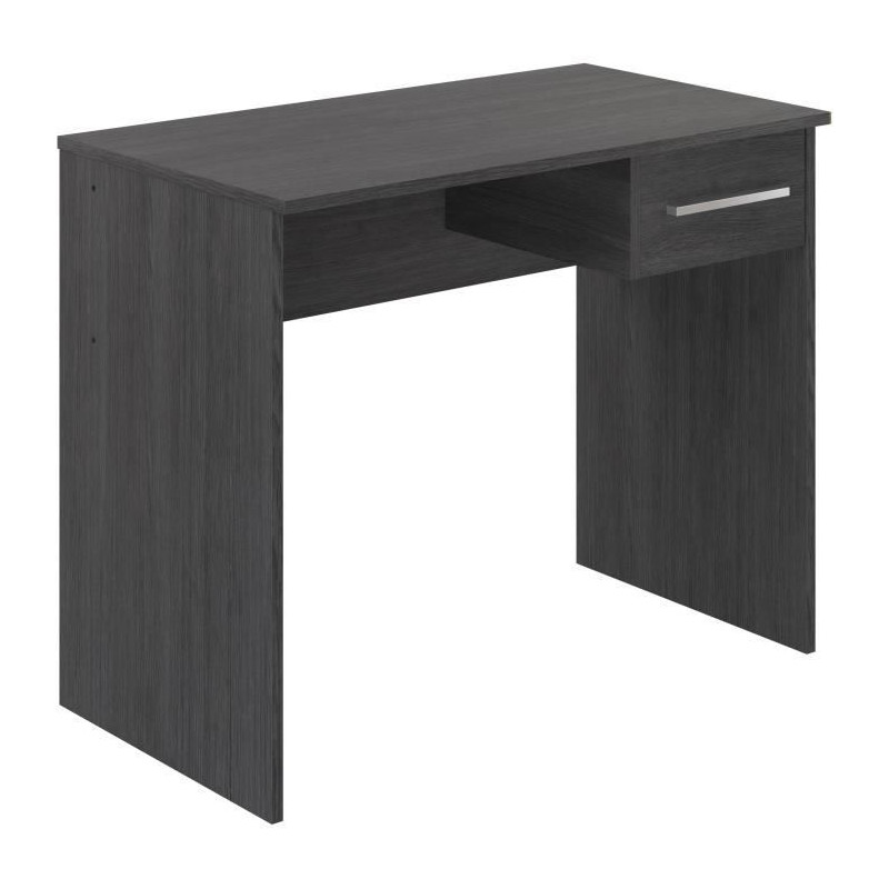 Bureau petit tiroir - Mélaminé gris cendré - 90 x 50 x 74 cm