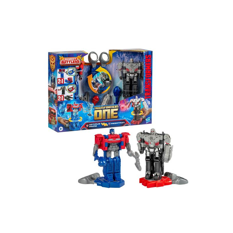 Pack de 2 figurines Transformers One Robot Battlers Optimus Prime et Megatron