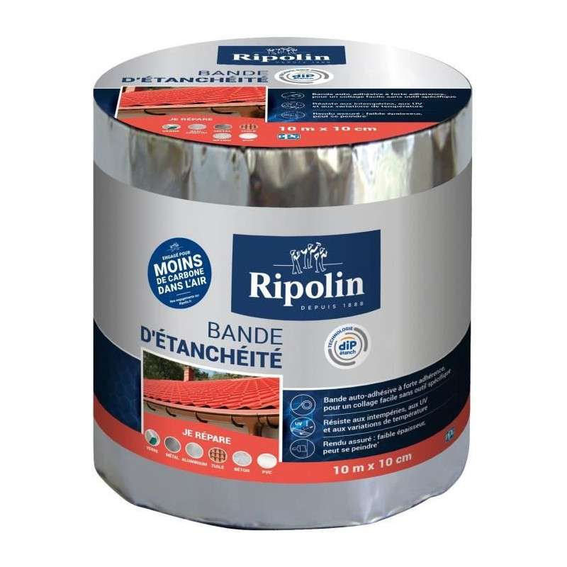 Bande d'étanchéité adhésive RIPOLIN 648105 Aluminium 10 m x 10 cm