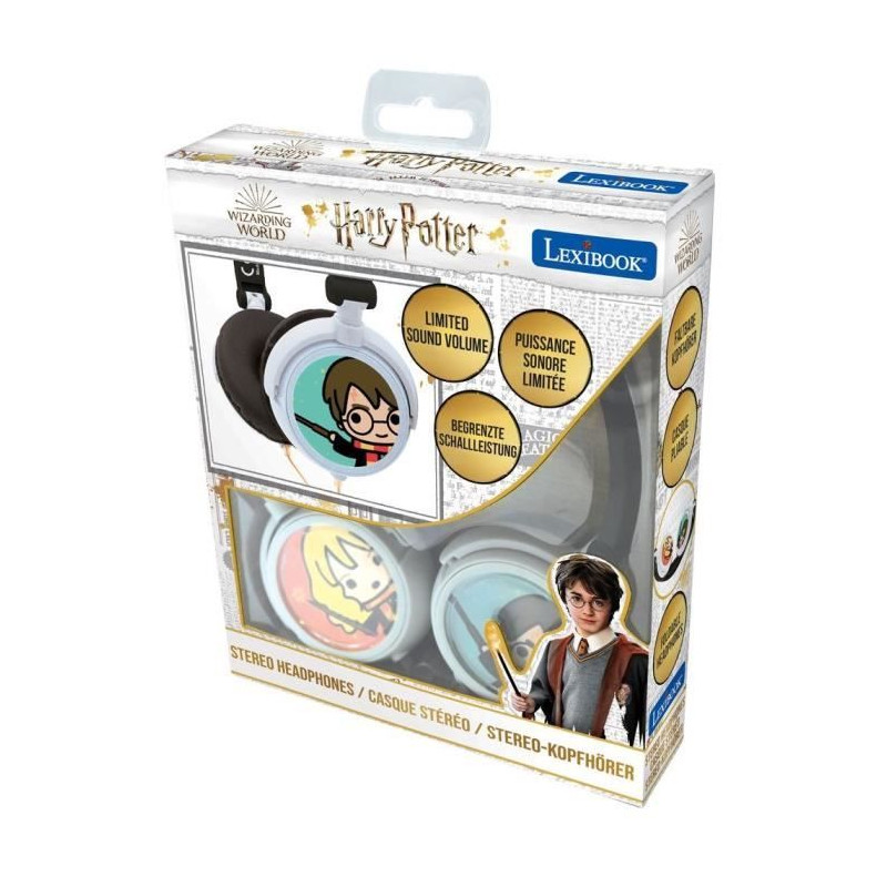 Casque stéréo filaire pliable pour enfants Harry Potter - LEXIBOOK - Limitation de volume d'écoute