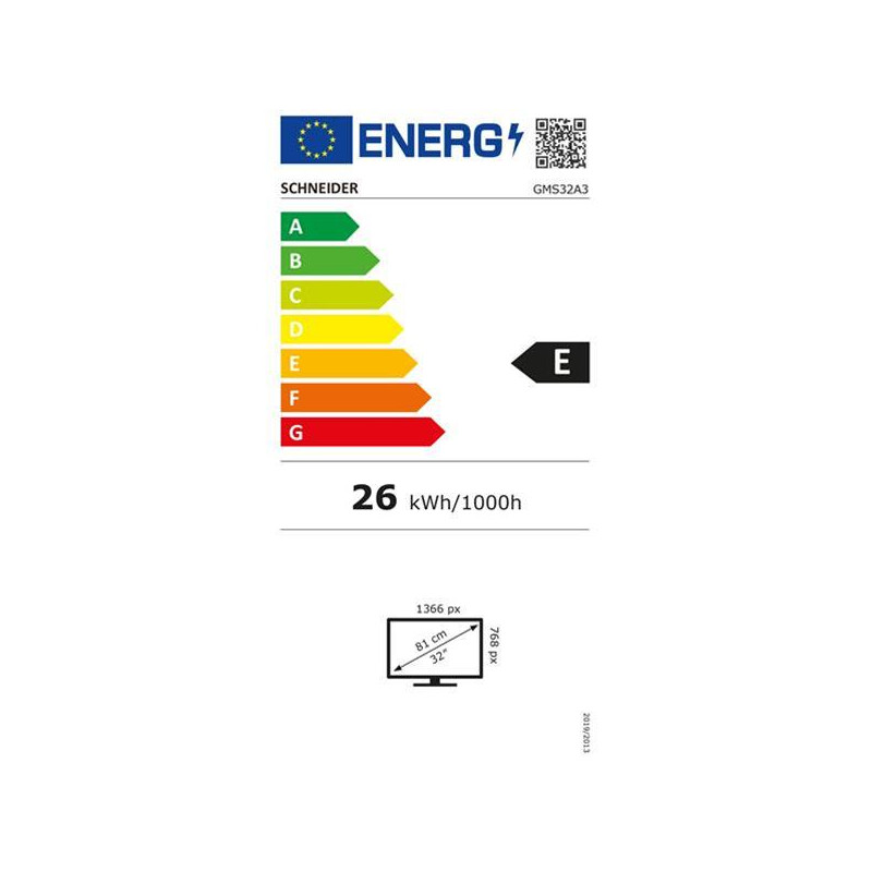 TV LED 32" HD noir Sans bord - 3xHDMI - 2xUSB - DVBT2/S2 Origine Chine SCHNEIDER - GMS32A3