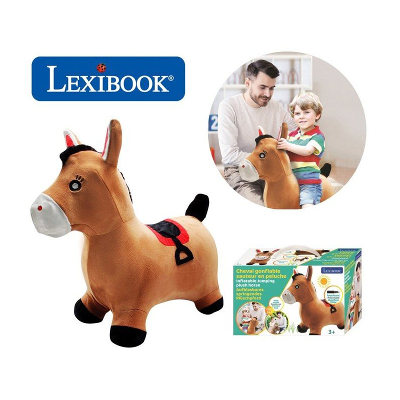 LEXIBOOK - Porteur Poney Sauteur Gonflable Peluche