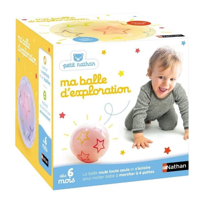 Jouet - NATHAN - Balle d'exploration - Motricité pour bébés, change de couleur et direction