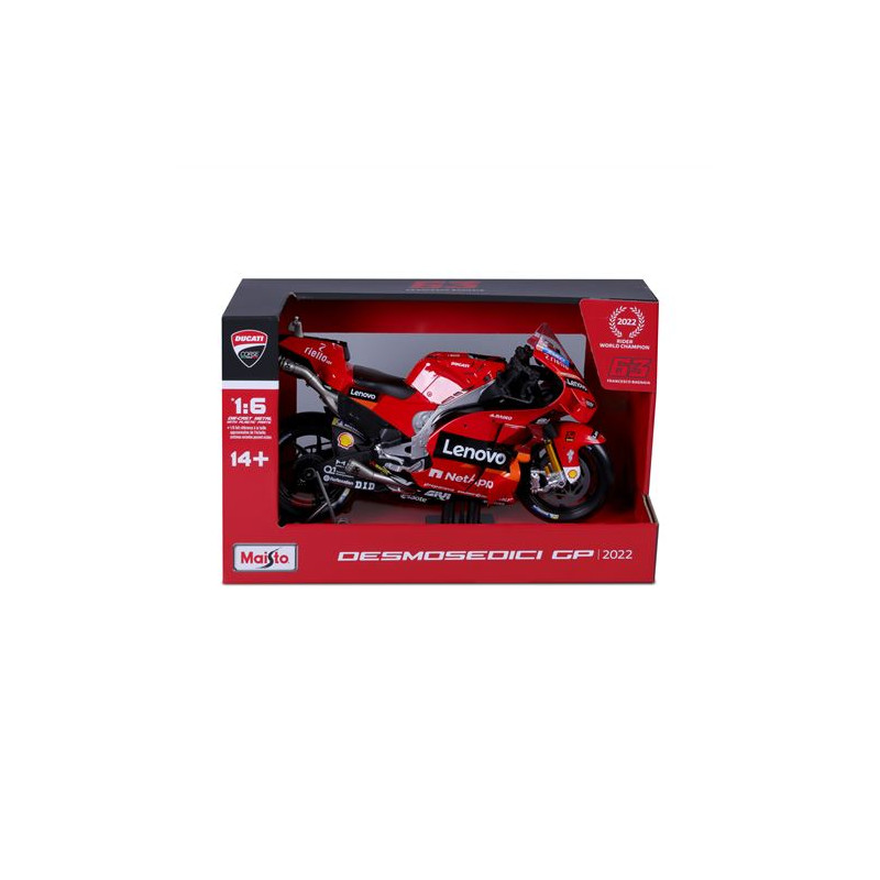 Véhicule Maisto 1 6 Moto GP Racing Ducati Lenovo 2022 63 Bagnaia