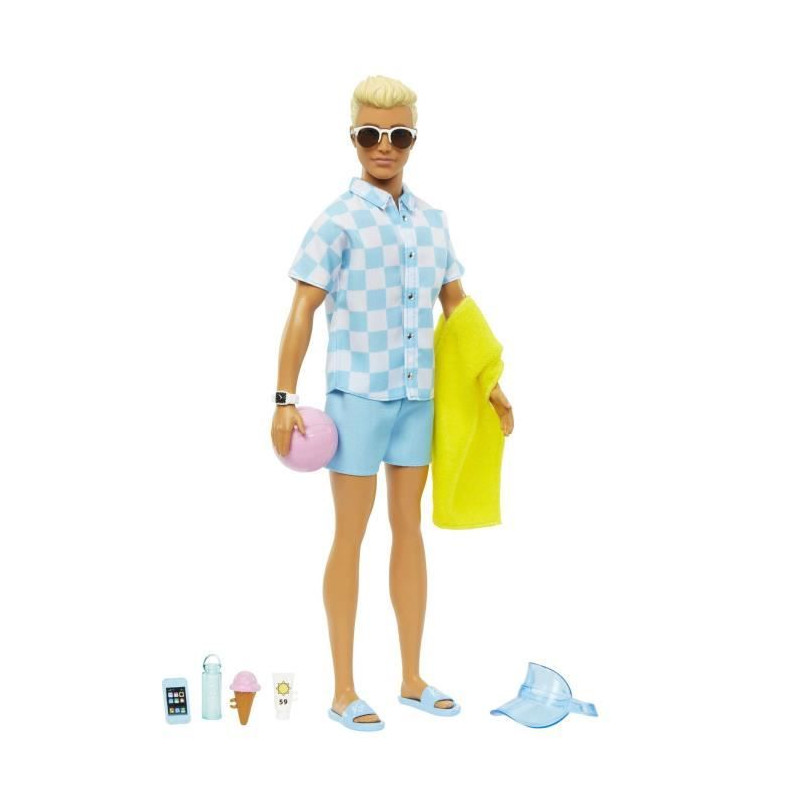 BARBIE - BARBIE BEACH DAY KEN (CP4) - 21A - poupée - 3 ans et +