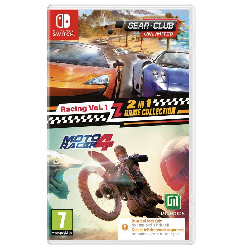 Racing Vol. 1 2 Jeux en 1 Gear Club Unlimited + Moto Racer 4 Code in a box Nintendo Switch