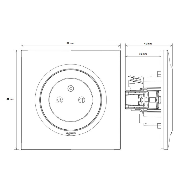 Prise de courant 2P+T DOOXIE surface one blanc LEGRAND 600735