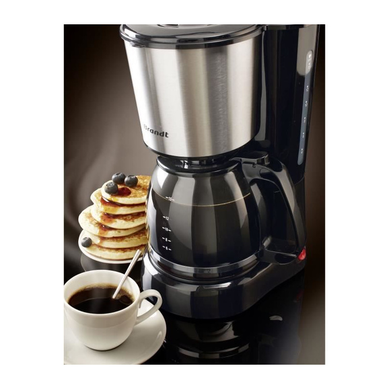 Cafetiere électrique - BRANDT - CAF815X - 15 tasses - 800 W - Noir