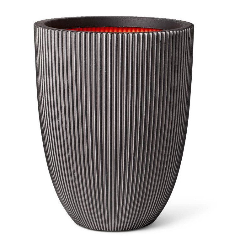 Vase élégant bas - CAPI EUROPE - GROOVE NL - 34 x 46 cm - Anthracite