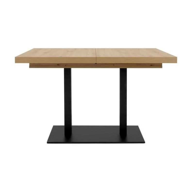 Table a manger extensible - ORLANDO - Chene artisan / noir - 6 a 10 personnes - 120-200 x 75 x 80 cm