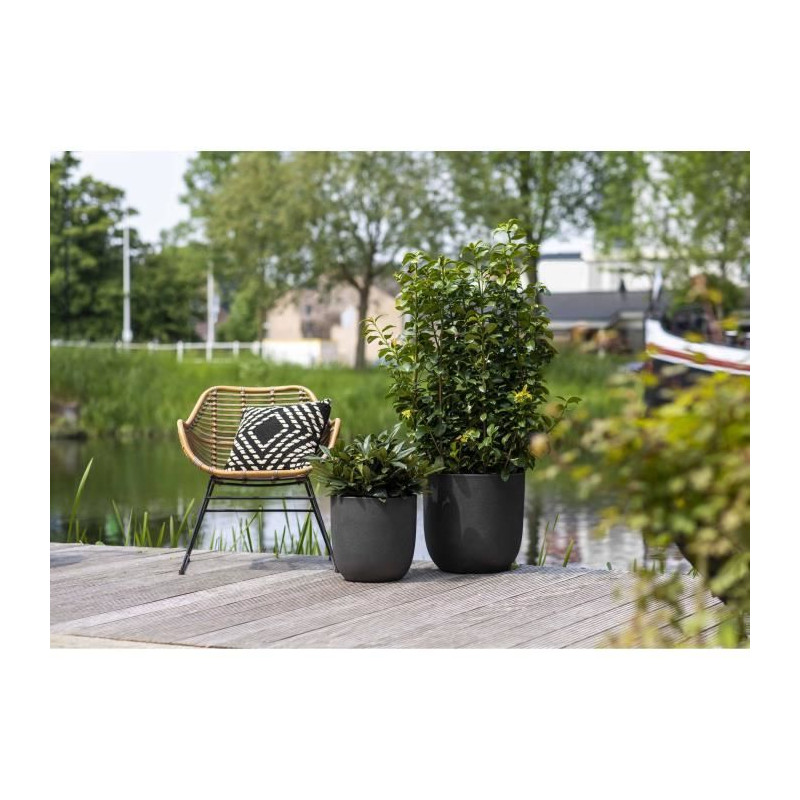 Pot de fleur boule - CAPI EUROPE - SMOOTH NL - 35 x 34 cm - Noir