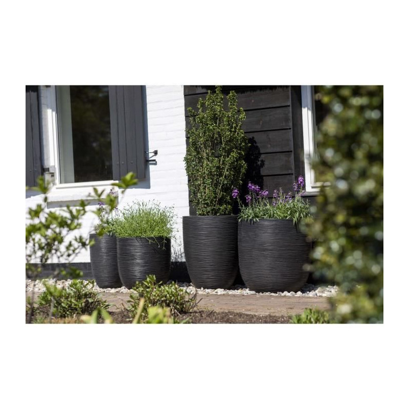 Capi Jardiniere Nature Rib 35x34 cm noir KBLR932 424233