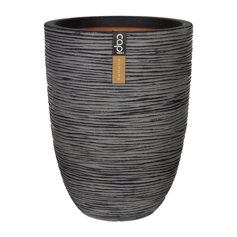 Capi Pot a fleurs Nature Rib 36 x 47 cm anthracite KOFZ782 424229