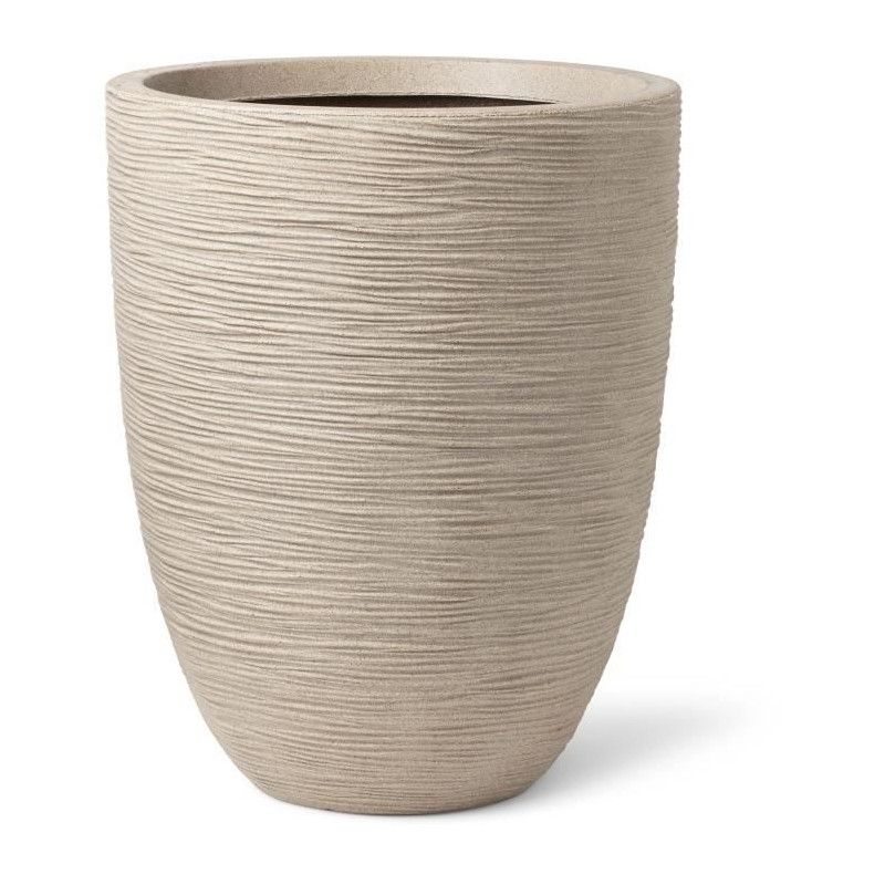 Vase élégant bas - CAPI EUROPE - WASTE RIB NL - 34 x 46 cm - Terrazzo beige