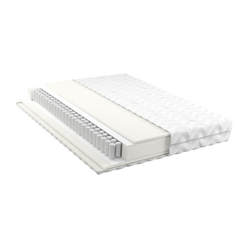 BAMBU - Matelas - 140 x 190 cm - Epaisseur : 20 cm - Réversible - Ressorts ensachés