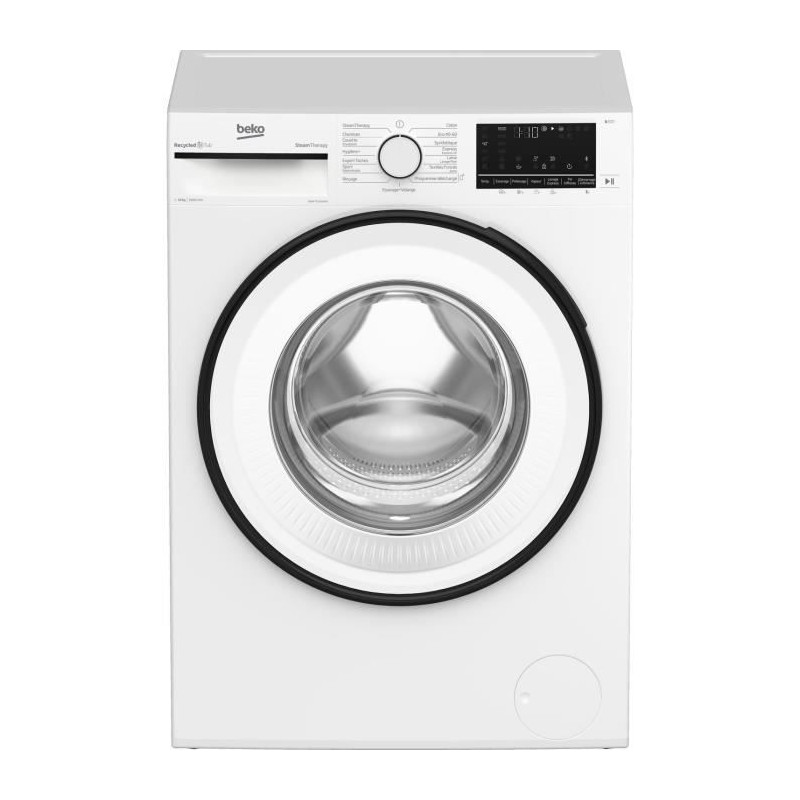 Lave-linge hublot BEKO B3WFT51062WW - 10 kg - Induction - L60cm - 1600 trs/min - Classe B - Blanc