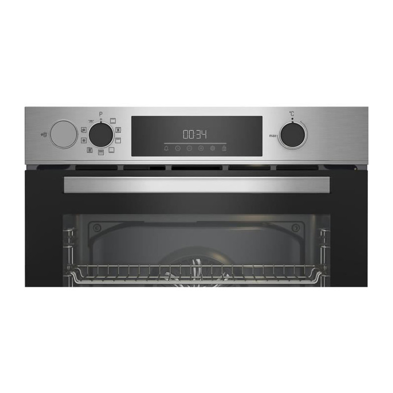 Four encastrable - Chaleur pulsée 3D - BEKO - BBIS14300XMPSE - Inox - 72 L - Porte froide GIFAM - 59,4x56,7x59,5 cm