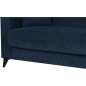 Canapé convertible 3 places - BERGAMO - Tissu bleu foncé - 2 coussins - coffre de rangement - 230 x 85 x 89 cm