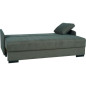 Canapé convertible 3 places - BETTA - Tissu vert foncé - Couchage 145 x 190 cm - Coffre de rangement - 200 x 95 x 91 cm