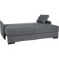 Canapé convertible 3 places - BETTA - Tissu gris clair - Couchage 145 x 190 cm - Coffre de rangement - 200 x 95 x 91 cm