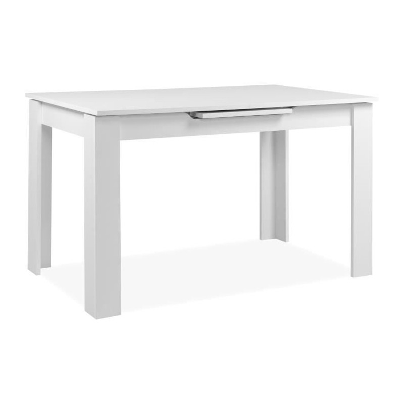 Table extensible - BIRMINGHAM - 80A - Ouverture synchonisée automatique - Décor blanc - 6 / 8 personnes - 125-165 x 75 x 80 cm