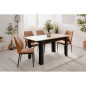 Table extensible - BIRMINGHAM - 80A - Ouverture synchonisée automatique - Chene / noir - 6 / 8 personnes - 125-165 x 75 x 80 cm