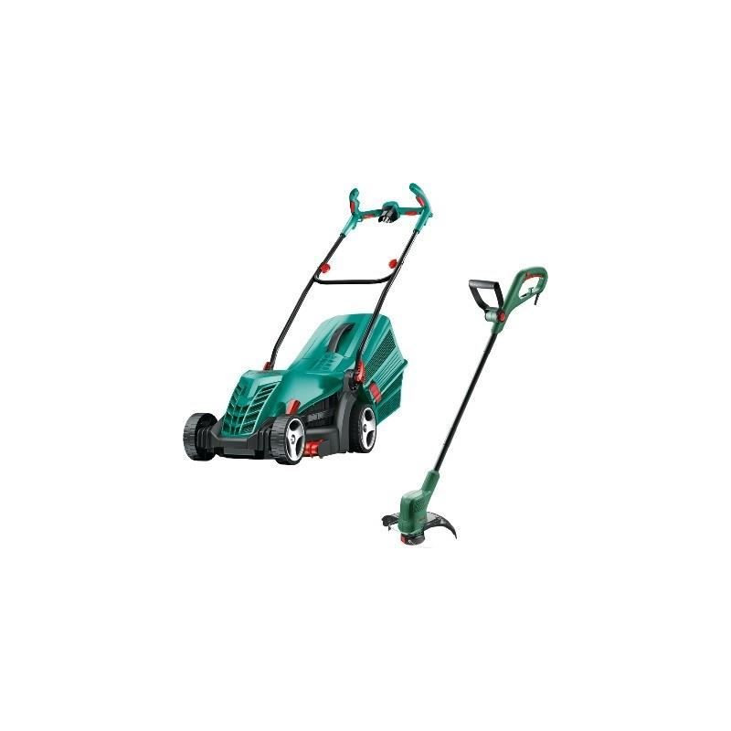 BOSCH Tondeuse a gazon électrique ARM 34-largeur de coupe 34 cm-1300W + Coupe-bordures-EasyGrassCut 23-280W-Diametre de coupe 2