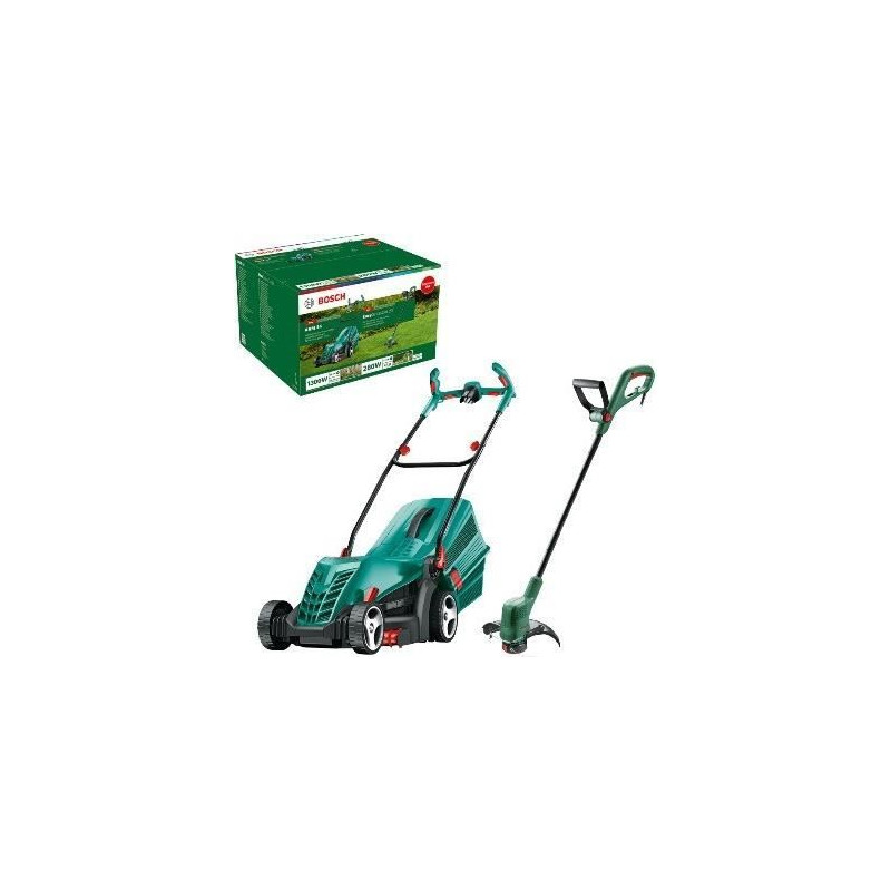 BOSCH Tondeuse a gazon électrique ARM 34-largeur de coupe 34 cm-1300W + Coupe-bordures-EasyGrassCut 23-280W-Diametre de coupe 2