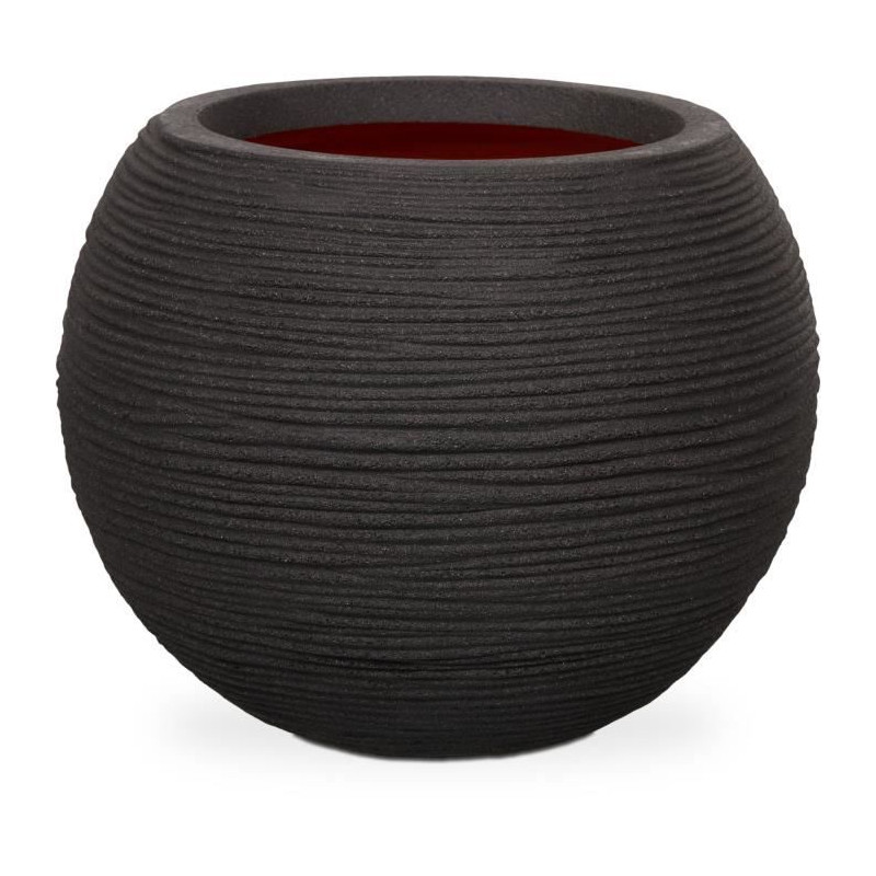 Capi Pot a fleurs Nature Rib rond 40 x 32 cm noir KBLR270 424217