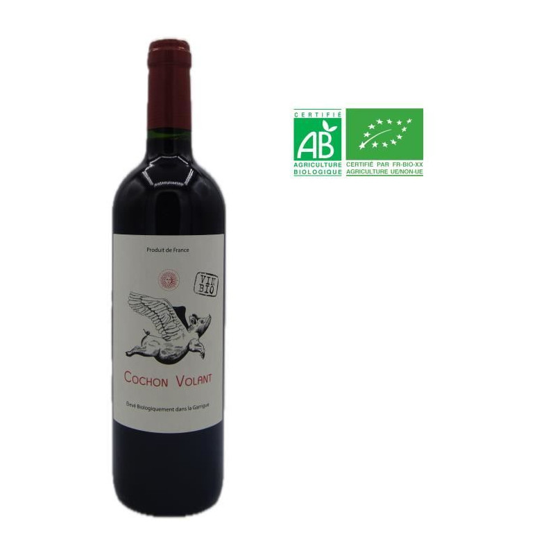 Château des Caraguilhes Cuvée Le Cochon Volant 2022 Pays d'Oc - Vin rouge de Languedoc-Roussillon - Bio