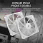 Pack de 2 ventilateurs PWM 140mm - CORSAIR - RS140 - Blanc