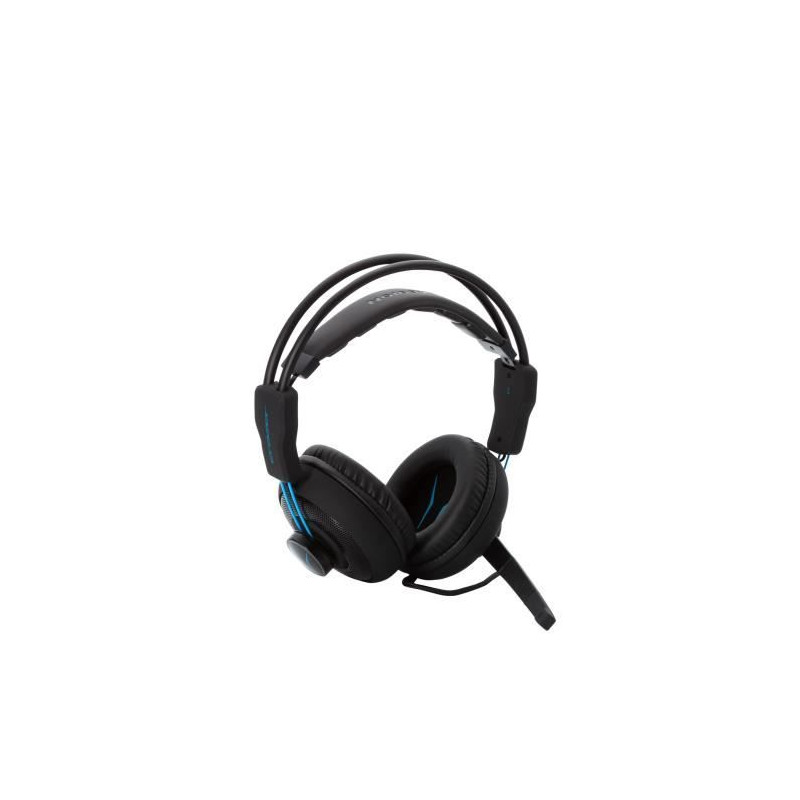 Casque gamer - Filaire - ERAZER - MD 88640 Gaming Headset - PC ou console - Noir / Bleu