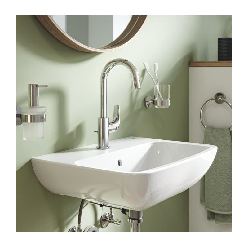 Mitigeur monocommande lavabo - GROHE Swift - 24330001 - Chromé - Taille L - Bec haut - Economie d'eau