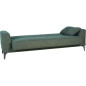 Canapé convertible 3 places - HENRY - Tissu vert foncé - 3 coussins - coffre de rangement - 234 x 85 x 84 cm