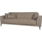 Canapé convertible 3 places - HENRY - Tissu marron - 3 coussins - coffre de rangement - 234 x 85 x 84 cm