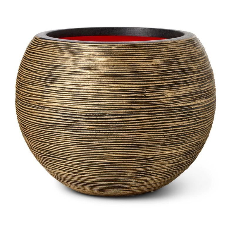 Vase boule - CAPI EUROPE - RIB NL - 40 x 32 cm - Noir / Or