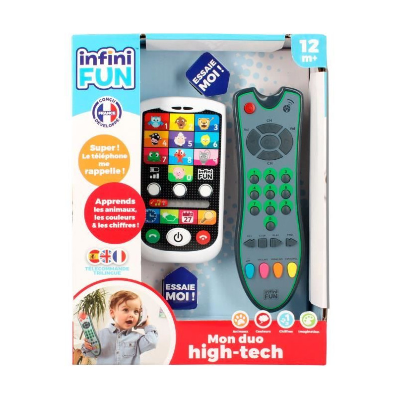 Téléphone et Télécommande - KD - Mon Duo High-Tech - Apprentissage des animaux, chiffres et couleurs