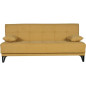 Banquette convertible 3 places - LIMRA - Tissu moutarde - 2 coussins - Coffre de rangement - 190 x 87 x 87 cm