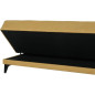 Banquette convertible 3 places - LIMRA - Tissu moutarde - 2 coussins - Coffre de rangement - 190 x 87 x 87 cm