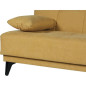 Banquette convertible 3 places - LIMRA - Tissu moutarde - 2 coussins - Coffre de rangement - 190 x 87 x 87 cm