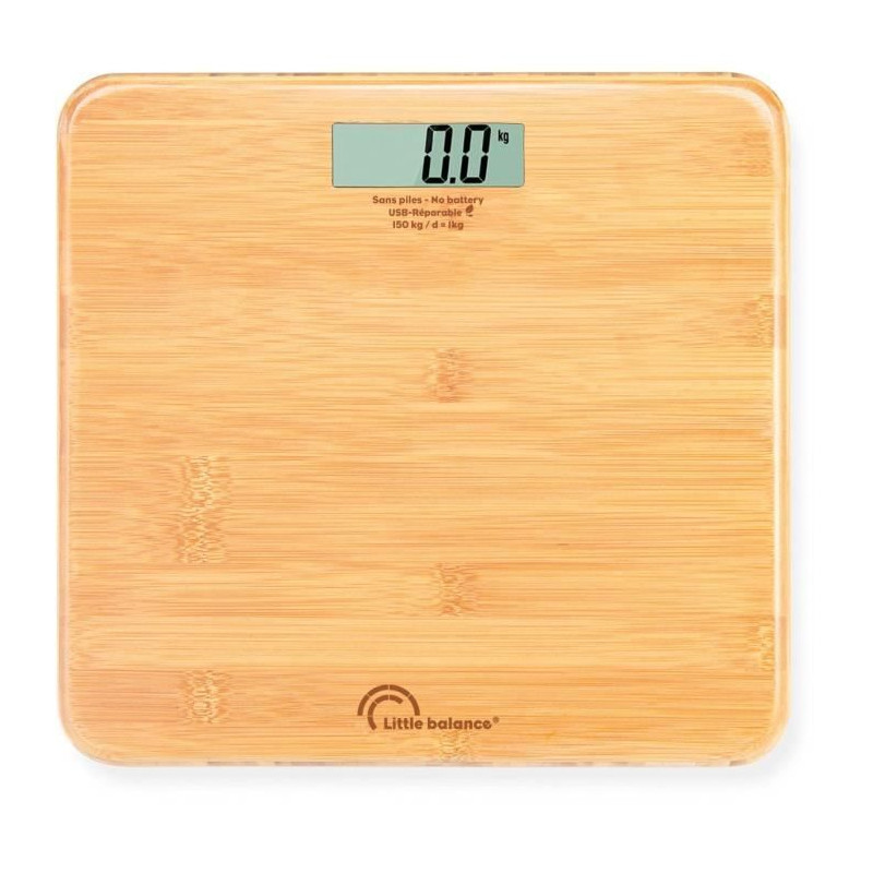 Pese-personne - LITTLE BALANCE - 8745 - USB-réparable - 150 kg / 100 g - My bamboo