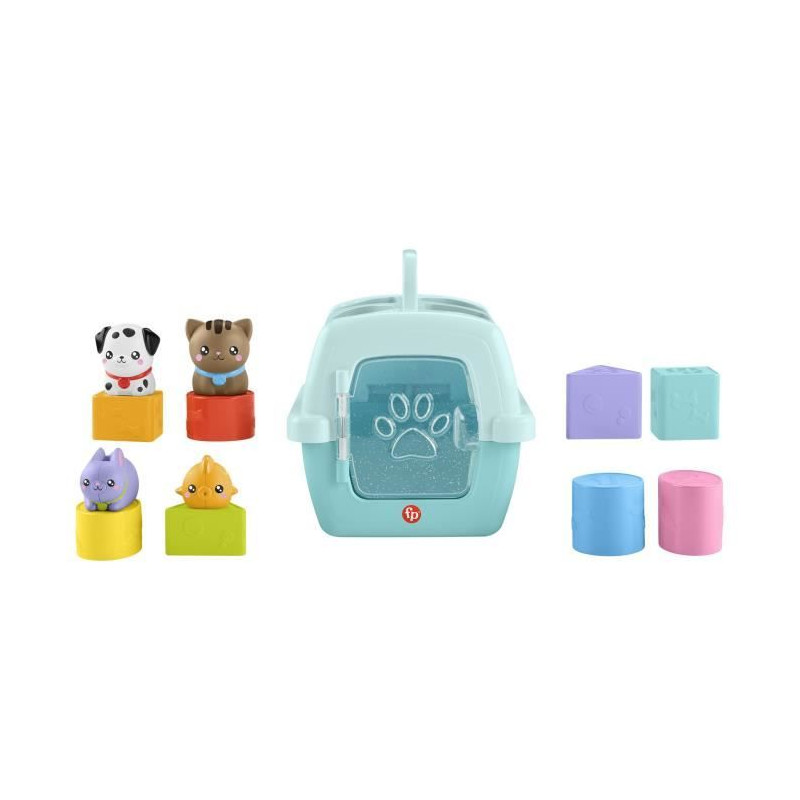 Fisher-Price-Trieur Caisse de Transport d'Animaux-Trieur 8 blocs HTW93