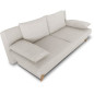 Banquette convertible - 3 places - NAOTO - Tissu beige - Coffre de rangement - 202 x 98 x 98 cm